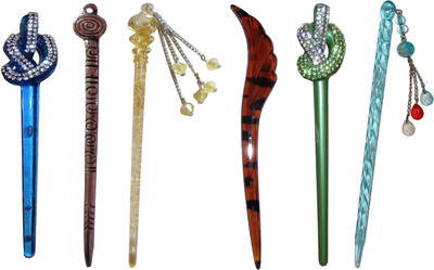 

mitu Combo of Multi Color Juda Sticks Bun Stick(Multicolor)