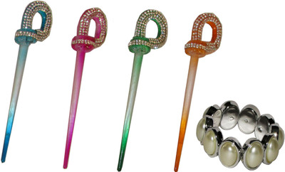 

Fully Unique Combo of Multi Color Juda Sticks Bun Stick(Multicolor)