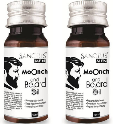 

SANCTUS Moonch & Beard Oil -30ml (Enriched with Argan, Almond & Jojoba OIl) - (PACK of 2) Hair Oil(30 ml)