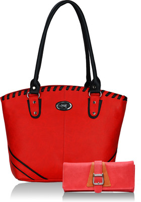 

Fristo Shoulder Bag(Red, Black), Black;red