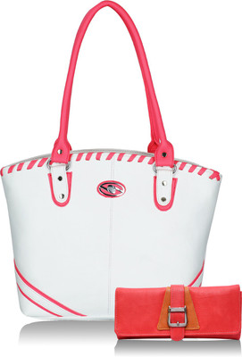 

Fristo Shoulder Bag(White, Pink), Pink;white
