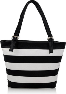 

Hidemate Girls Casual White, Black Rexine Shoulder Bag, Black;white