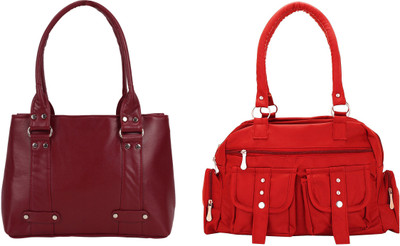 

Lady bar Shoulder Bag(Pink, Maroon), Maroon;pink