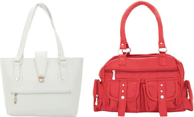 

Lady bar Shoulder Bag(Pink, White)