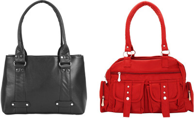 

Lady bar Shoulder Bag(Pink, Black), Black;pink