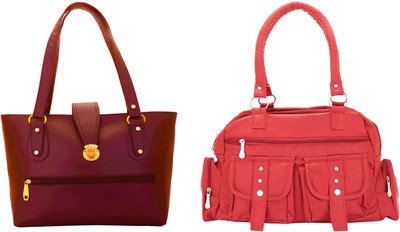 Lady bar Shoulder Bag(Pink, Maroon), Maroon;pink