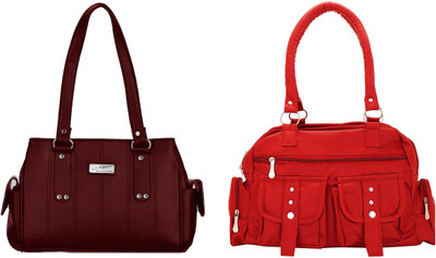

Lady bar Shoulder Bag(Maroon, Red)