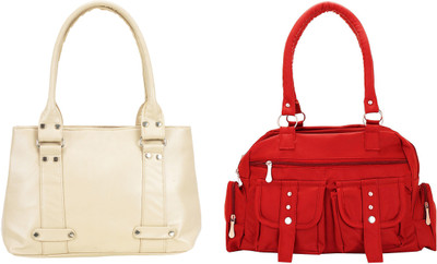 

Lady bar Shoulder Bag(Pink, Beige), Beige;pink