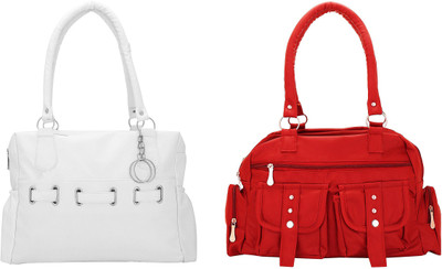 

Lady bar Shoulder Bag(Pink, White)