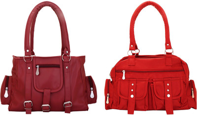 Lady bar Shoulder Bag(Maroon, Red)
