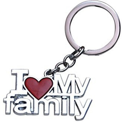 Universal I Love My Family Metal Keychain Key Chain