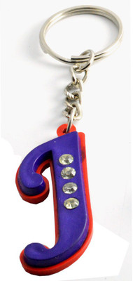 

Faynci Alphabet Letter J With attaractive diamonds Key Chain Key Chain