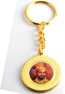 

Faynci The founder of the Maratha Empire Chatrapati Shivaji Maharaj Golden Design with Rajmudra Key Ring Key Chain Key Chain