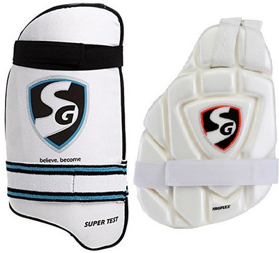 

SG Combo of Two- one 'Super test' (Right handed) thigh pad and one 'proflex' inner thigh pad (Size-Men) (Color On Availability)- Cricket Kit