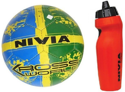 

Nivia Combo of two- One 'Kross World' Football (Size-5) and one 'Radar' Sipper (Color on availability)- Football Kit