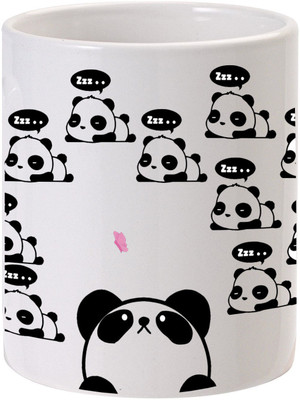 MUGKIN Panda & Panda Ceramic Coffee Mug(350 ml)