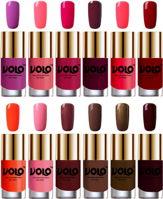 

Volo Luxury Super Shine Nail Polish Set of 12 Vibrant Shades Bright Plum, Pink Mania, Moon Magenta, Wine, Carrot Red, Red, Coral, Light Pink, Metallic Maroon, Chocolate Brown, Brown Coffee, Maroon(Pack of 12)