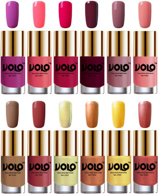 

Volo Luxury Super Shine Nail Polish Set of 12 Vibrant Shades Bright Plum, Pink Mania, Moon Magenta, Wine, Nudes Spring, Candy Cotton, Dark Nude, Tan, Chrome Olive Green, Bronze Magnetic, Gold Chrome, Hot Lava(Pack of 12)