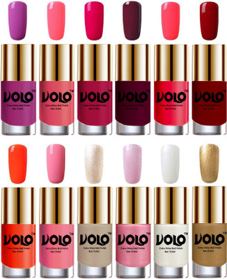 

Volo Luxury Super Shine Nail Polish Set of 12 Vibrant Shades Bright Plum, Pink Mania, Moon Magenta, Wine, Carrot Red, Red, Coral, Light Pink, Chrome Rust, Metallic Pink, Pearly White Chrome, Golden(Pack of 12)