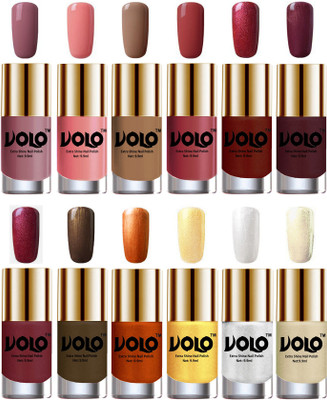 

Volo Luxury Super Shine Nail Polish Set of 12 Vibrant Shades Nudes Spring, Candy Cotton, Dark Nude, Tan, Lava Lust, Shimmer Coffee, Metallic Red, Gold, Metallic Coffee, Red Gold, Golden, Metallic Silver, Light Golden(Pack of 12)