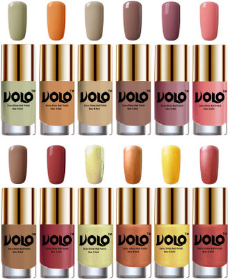 

Volo Luxury Super Shine Nail Polish Set of 12 Vibrant Shades Mischievous Mint, Flirty Nude, Nude, Dark Nude, Nudes Spring, Candy Cotton, Dark Nude, Tan, Chrome Olive Green, Bronze Magnetic, Gold Chrome, Hot Lava(Pack of 12)