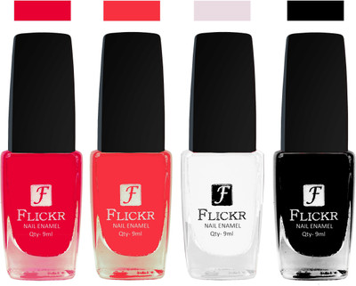 

Flickr EXTRA SHINE and SPEED DRY Nail Polish Sweet Pink,Baby Pink,White,Black(Pack of 4)