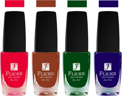 

Flickr EXTRA SHINE and SPEED DRY Nail Polish Sweet Pink,Brown,Green,Blue(Pack of 4)