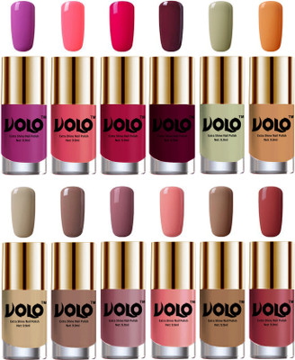 

Volo Luxury Super Shine Nail Polish Set of 12 Vibrant Shades Bright Plum, Pink Mania, Moon Magenta, Wine, Mischievous Mint, Flirty Nude, Nude, Dark Nude, Nudes Spring, Candy Cotton, Dark Nude, Tan(Pack of 12)