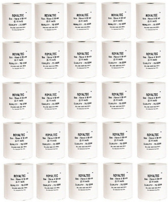 

Royaltec Set of 25 of 75 GSM Unruled 79MMX50Mtr Thermal Paper(Set of 25, White)