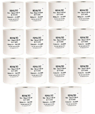 

Royaltec Set of 15 of GSM Unruled 57MMX25Mtr Thermal Paper(Set of 15, White)