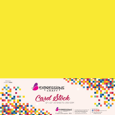 

expressions craft stamps Cardstock Plain 12X12 Multipurpose Paper(Set of 1, Lemon Yellow)