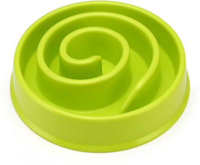 Sri Slow Feeder Bowl, Healthy Diet, Natural, Funny, Interactive Bloat Stop Dog Bowl, Eco-friendly Durable Non Toxic Fiber Slow Feed Dog Bowl (Green) Round Plastic Pet Bowl(250 ml Green)