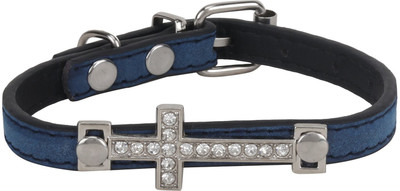 

SRI Designer Embellishment Adjustable Collar for Puppy/Cat (Blue) Dog Everyday Collar(, Blue