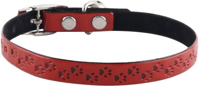 

Sri High Quality Designer Adjustable Paw Emboss Design Collar For Puppy/Cat Cat Everyday Collar(, Red