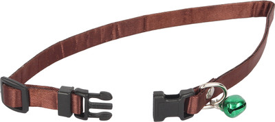 

SRI High Quality Solid Adjustable Collar With Bell For Puppy/Cat/ Dog-1 cm Cat Everyday Collar(, Brown