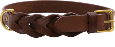 

PetSutra Dog Collars Adjustable Genuine Leather Braided, Dark Brown, Golden Steel Buckle Dog Everyday Collar(Extra Large, Dark Brown)