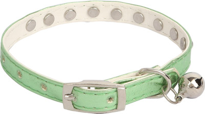SRI High Quality Rhinestone Studded Adjustable Puppy/Cat Collar With Bell-1CM Dog & Cat Everyday Collar(, Green