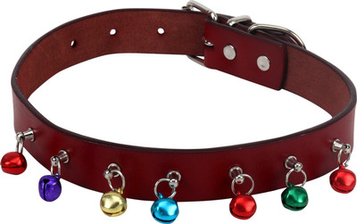 Sri High Quality Adjustable Dog Collar 0.9 Inch With Bell Dog Everyday Collar(, Red