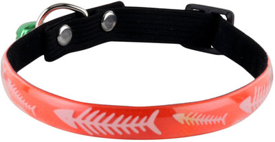 

SRI Fish Bone Design Adjustable Glossy Collar For Puppy/Cat Cat Everyday Collar(, Orange