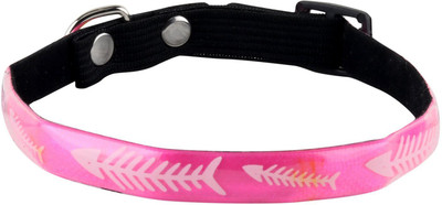 

SRI Fish Bone Design Adjustable Glossy Collar For Puppy/Cat Cat Everyday Collar(, Pink