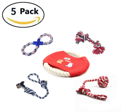 

Sri High Quality Puppy Chew Toys - Durable Cotton Toys Dental Health Teeth Cleaning Dog Biting Toys - Set Of 5 Cotton Chew Toy For Dog & Cat