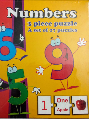 

IMUSI NUMBER 3 PIECE PUZZLE FOR 3+ YEAR (SET OF 27 PUZZLES)(81 Pieces)