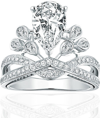 

osw jewel  CROWN COCKTAIL AMERICAN-DIAMOND RING Alloy Ring, Silver