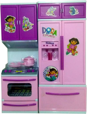 

P17 collection Dora The Explorer Light Sound battery operated modular Kitchen set For Girls