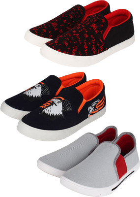 

SHOEFLY Multicolor-Combo-(3)-462-472-384 Slip On Sneakers For Men(Multicolor