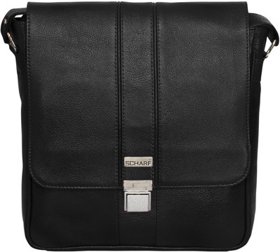 

SCHARF Men Casual Black Genuine Leather Messenger Bag