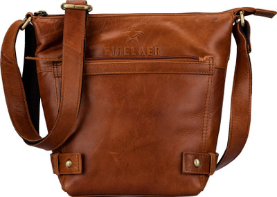 

FINELAER Women Casual Brown Genuine Leather Shoulder Bag