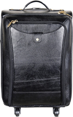 HYATT Genuine Leather Trolley bag Small Travel Bag - small(Black)