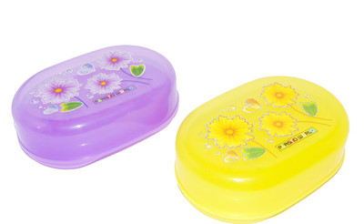 

Plasto World Set Of 2 Colorful Soap Cases - Floral Design(Multicolor)