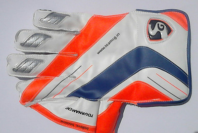 

SG Tournament Wicket Keeping Gloves (M, White, Orange, Blue)